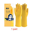 1Pair Lengthen Dishwashing Cleaning Silicone Gloves Rubber Dish Washing Glove Scrubber  for Household Kitchen Clean Tool