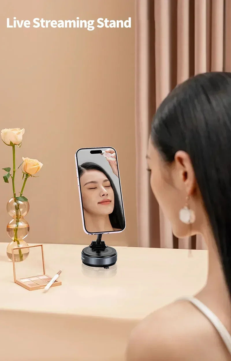 Strong Magnetic Phone Holder Foldable Design 360° Adjustable Vacuum Car Mount For Cell Phone For iphone Live Streaming